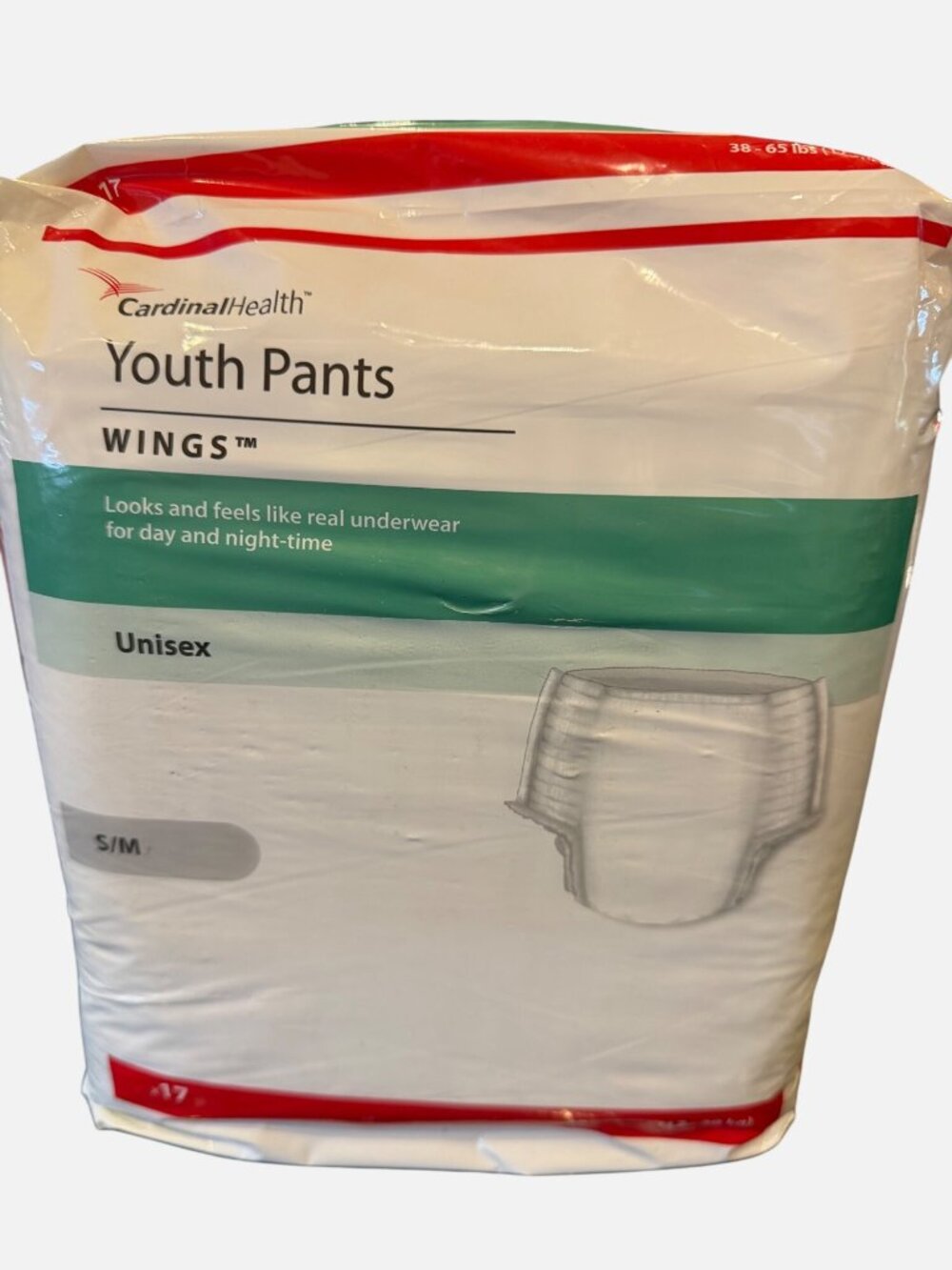 Cardinal Health Youth Pants S/M  17 pack Underwear Underpants Disposable 70073A